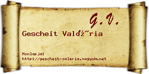 Gescheit Valéria névjegykártya